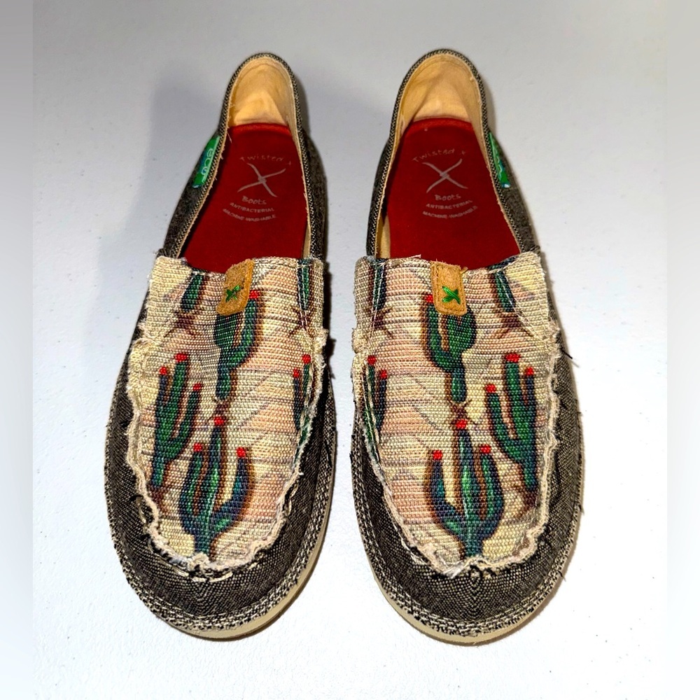 TWISTED X WOMEN'S WESTERN CACTUS DRIVING LOAFERS SIZE 6.5M